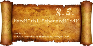 Maróthi Seherezádé névjegykártya